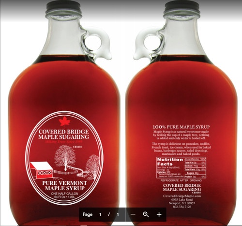 Half gallon glass jug of - half,